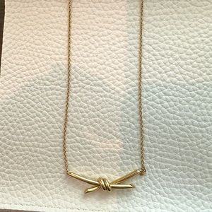 Tiffany knot yellow  gold never worn necklace